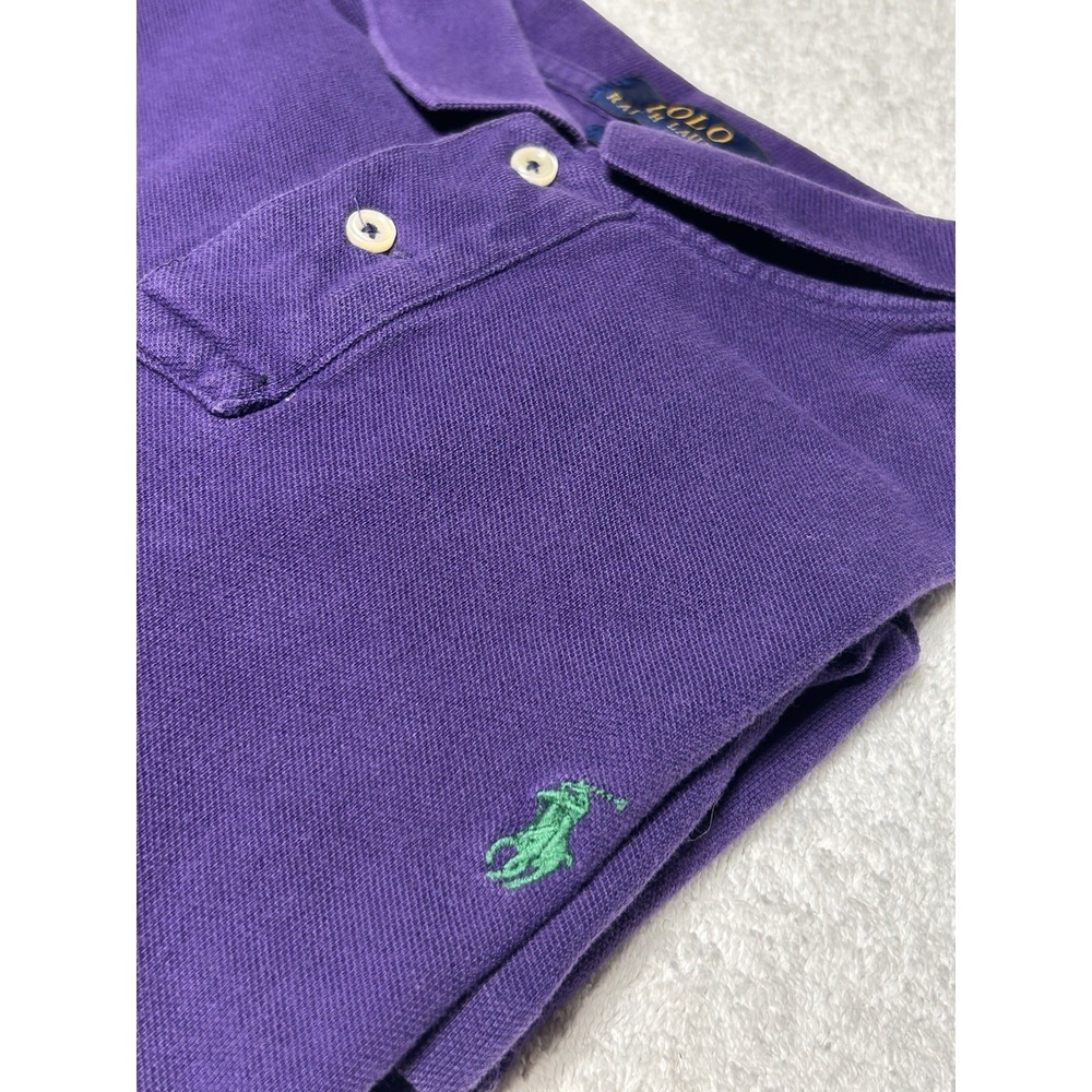 Polo‎ Ralph Lauren Long Sleeve Polo Mens 2XL Slim Fit Purple 100% Cotton